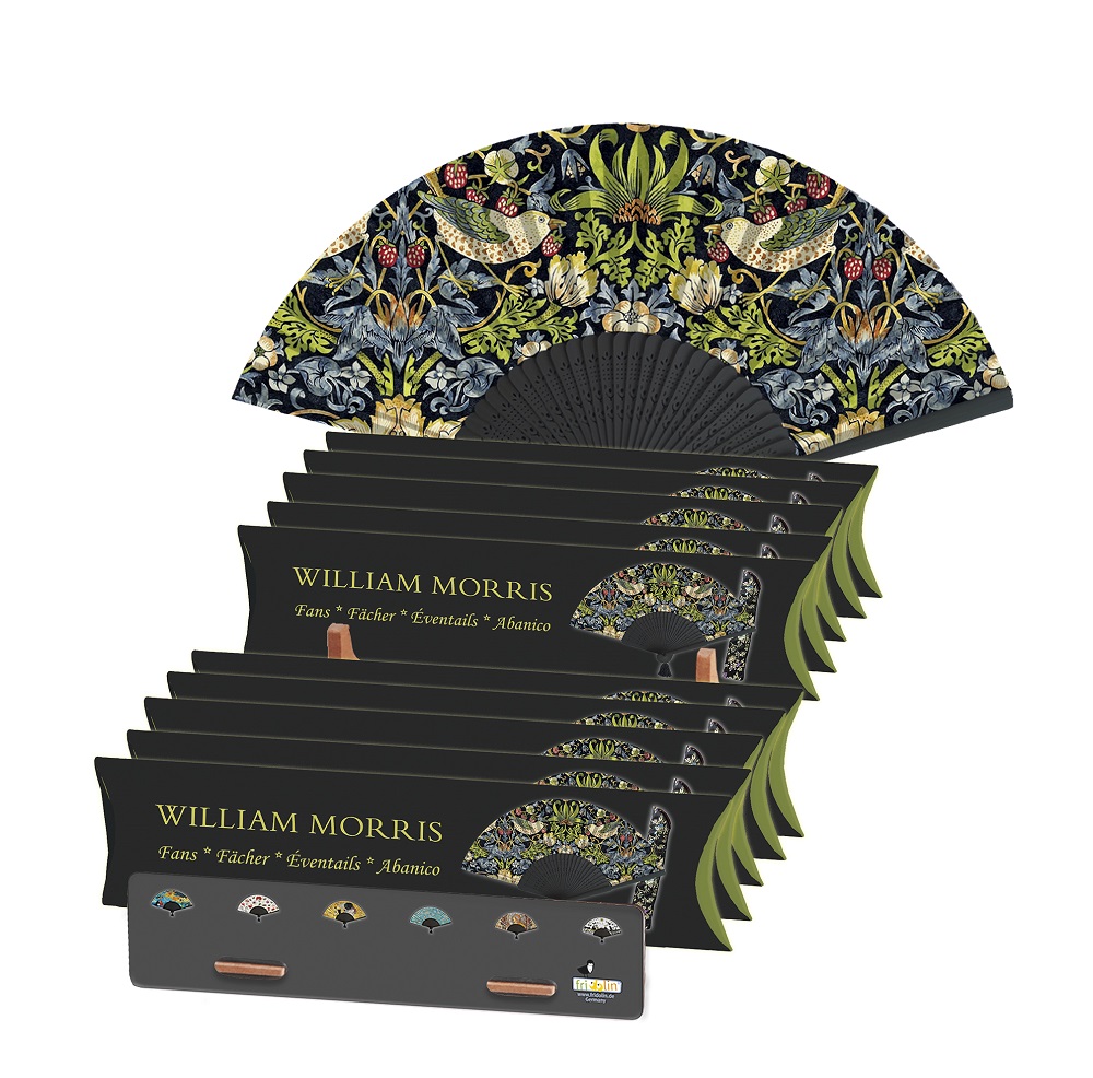 Solfjädrar, William Morris, Bordsdisplay med 20 st.