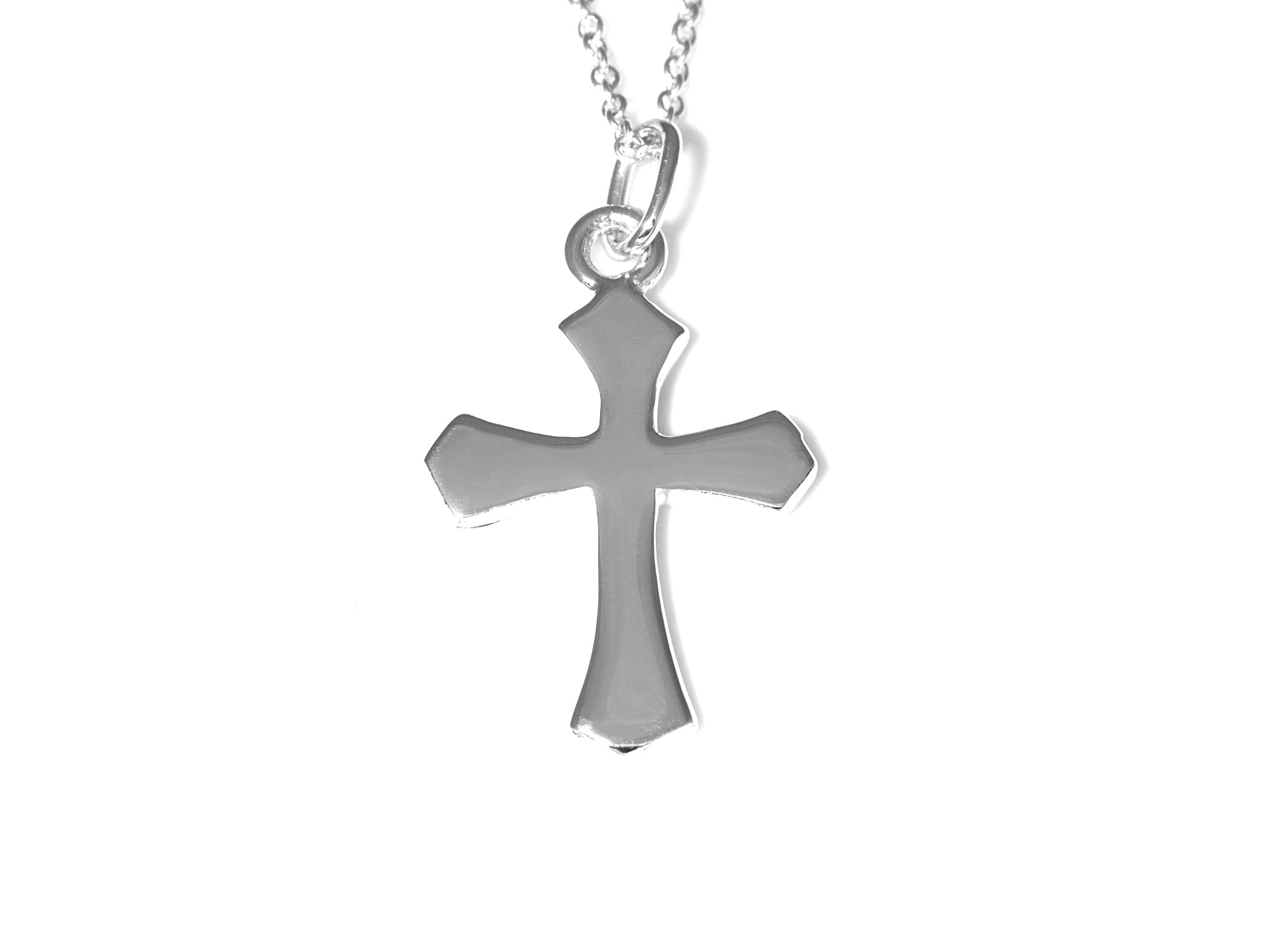 Enkelt Kors Halsband i Äkta 925 Silver, Kristendom Hänge, Dop och Konfirmation Smycke - 2
