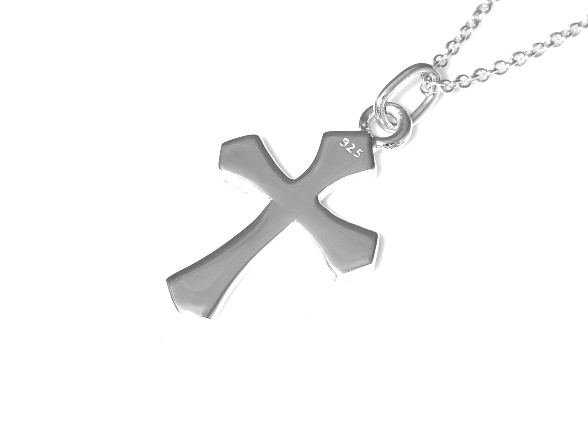 Enkelt Kors Halsband i Äkta 925 Silver, Kristendom Hänge, Dop och Konfirmation Smycke - 3