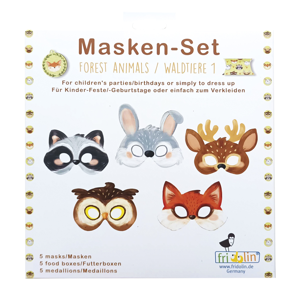 Masker (och skattjakt), Skogens djur, set med 5 st.