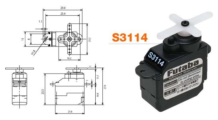 Futaba S3114 mikro servo 7.7g - 2
