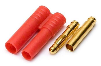 Guldpläterad kontakt 4mm G4 Graupner 40A /sett