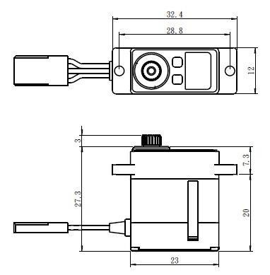 SAVOX 1232MG digital servo 12mm coreless 23g / 5kg - 3