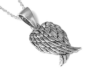 Vingar Halsband i Äkta 925 Silver, Vinge Hänge, Djur Accessoar, Fågel eller Ängel Smycke