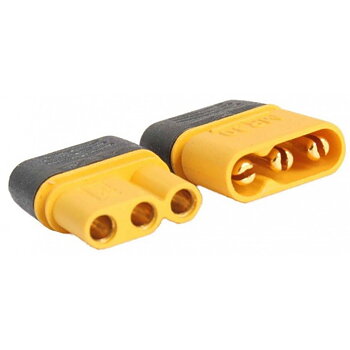 Guldpläterad kontakt MR30 2.0mm 3-polig / Par