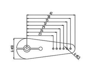 Lång halv servo arm till 25 tänder 38mm SH-82 - 4
