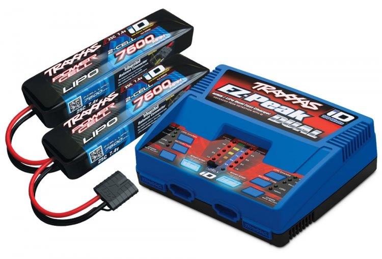 Traxxas Laddare EZ-Peak Dual 8A och 2 x 2S 7600mAh Batteri