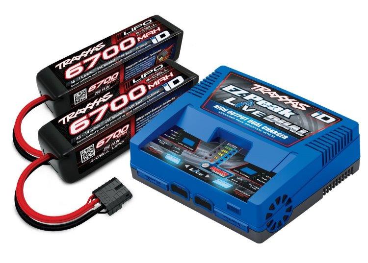 Traxxas Laddare EZ-Peak Dual 26A och 2x4S 6700mAh Batt Combo