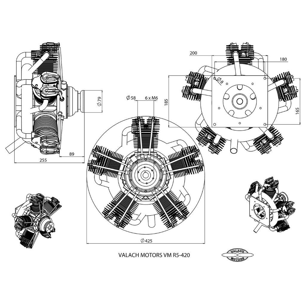 Valach Motors VM R5-420. 5 cyl. - 3