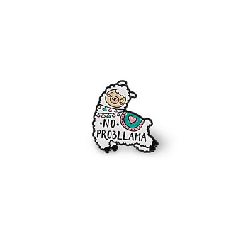 Pin your style! Enamel metal pin (knappenål), Llama