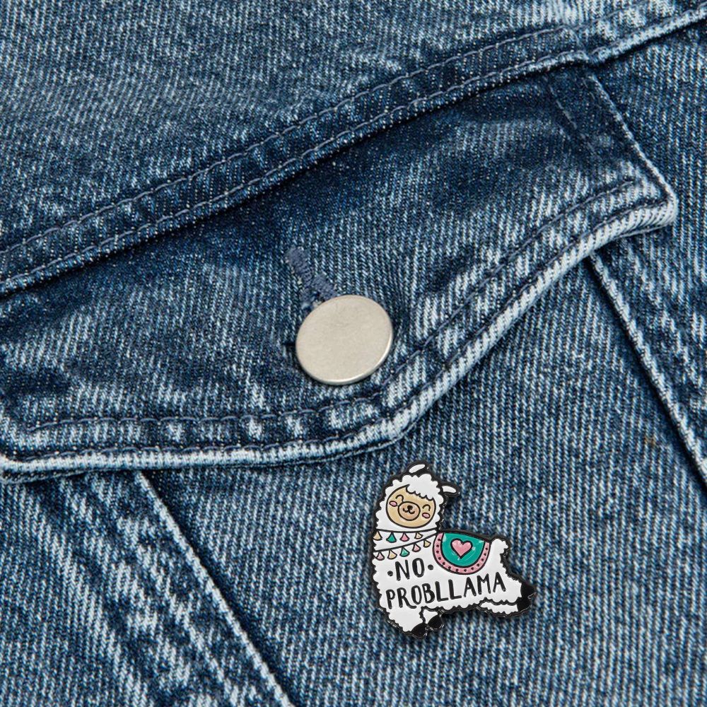 Pin your style! Enamel metal pin (knappenål), Llama - 4