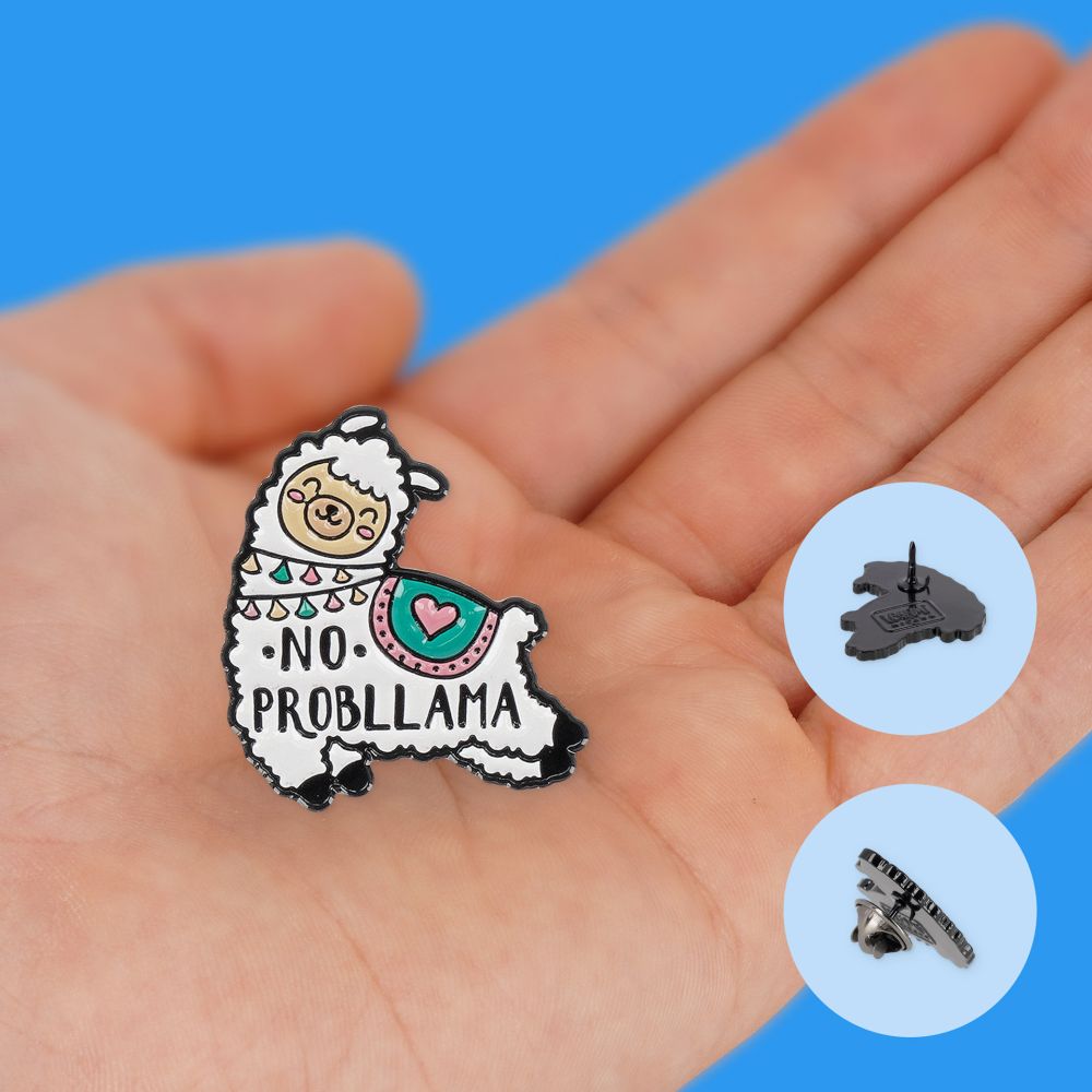 Pin your style! Enamel metal pin (knappenål), Llama - 3
