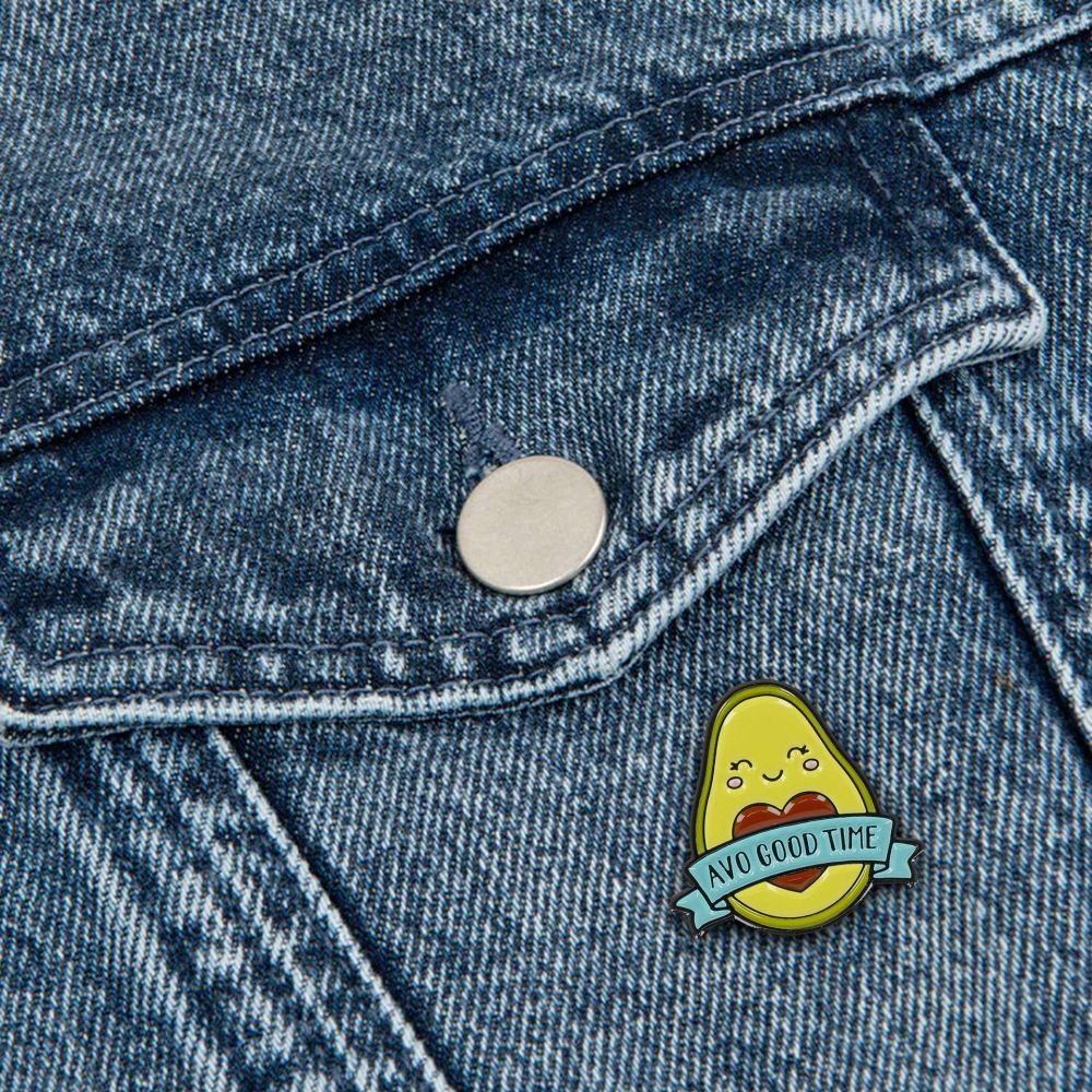 Pin your style! Enamel metal pin (knappenål), Avocado - 4