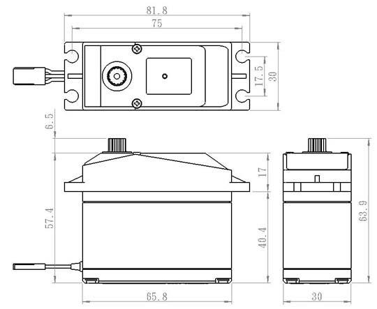 Savox SV-0236MG Hi Volt digital servo 40kg/0.17s/7.4V* - 3
