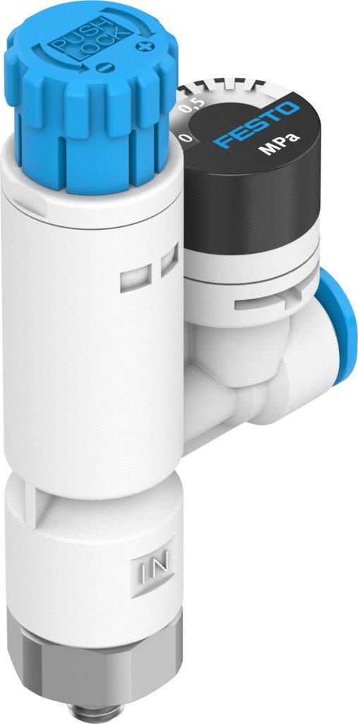 Festo tryckregulator 4mm slang / M5 gänga o mätare - 2