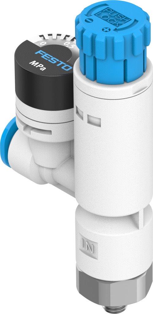 Festo tryckregulator 4mm slang / M5 gänga o mätare - 5