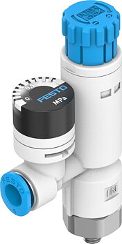 Festo tryckregulator 4mm slang / M5 gänga o mätare