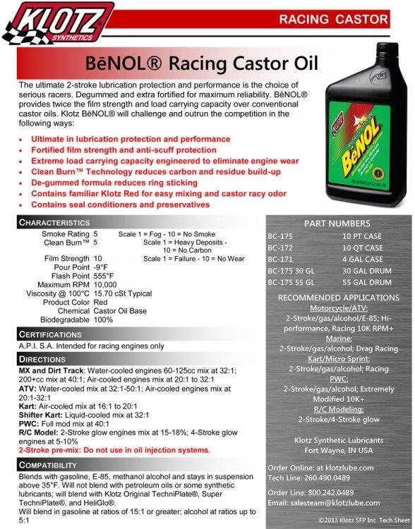Klotz Benol Recinolja 0.95L - 3
