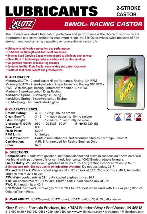 Klotz Benol Recinolja 0.95L - 2