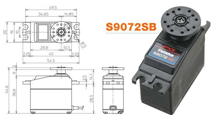 Futaba S9072SB o Digitalt Programmerbart S.BUS* - 2