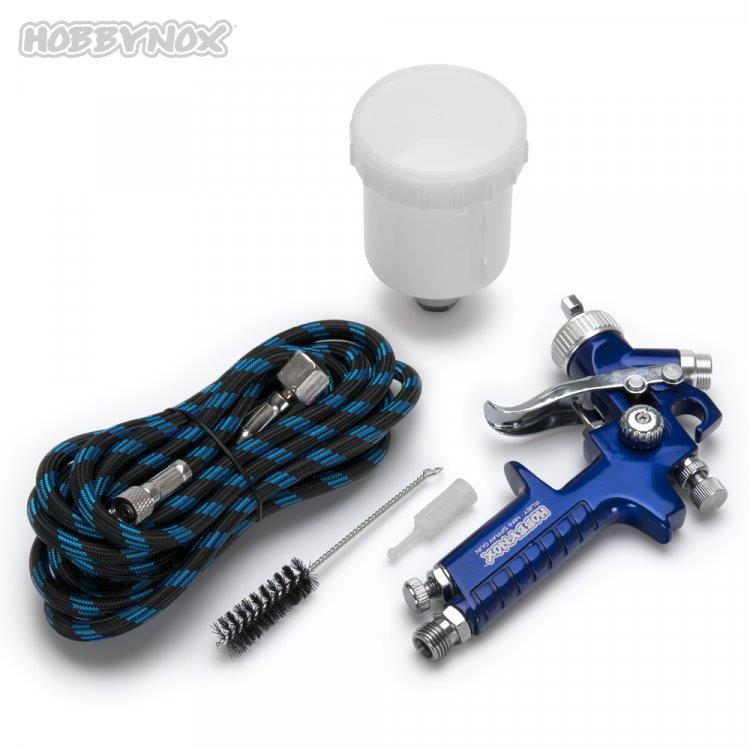 HOBBYNOX RUBY Mini Spray Gun Top Feed 0.8mm 125ml Cup 3mHose - 2