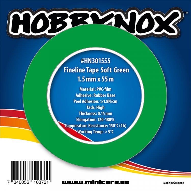 HOBBYNOX Fineline Maskeringstejp Grön Soft 1.5mmx55m - 2