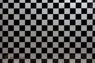 ORACOVER FUN. svart/silverl ruta 12.5x12.5mm /2 meter