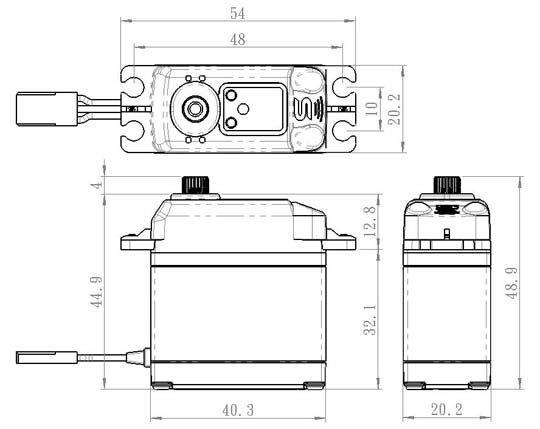 SAVÖX SA-1230SG Plus Servo 36Kg 0,16s Alu Coreless Ståldrev - 4