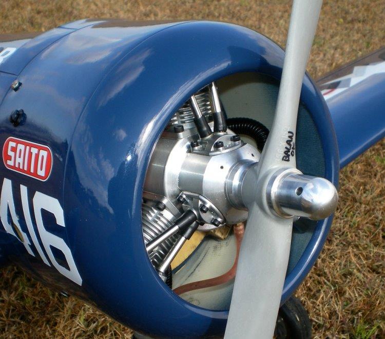 Saito FA 120R3 20cc 4-takts 3-cyl Stjärnmotor Metanol - 5