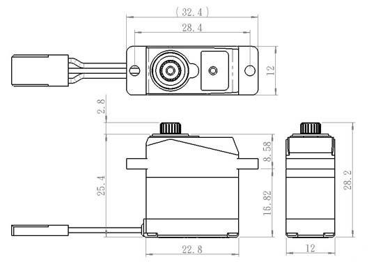 SAVÖX SH-0263MG Plus Servo Digital 2,2Kg 0,10s Alu Metalldrev Mikro - 2