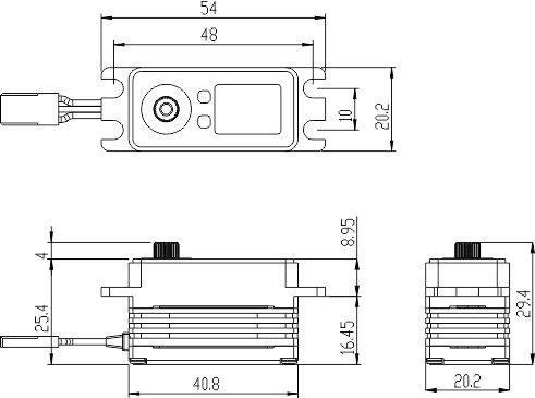 SAVÖX SB-2261MG digital servo BRUSCHLESS 57g 10.0kg/.076sec* - 3