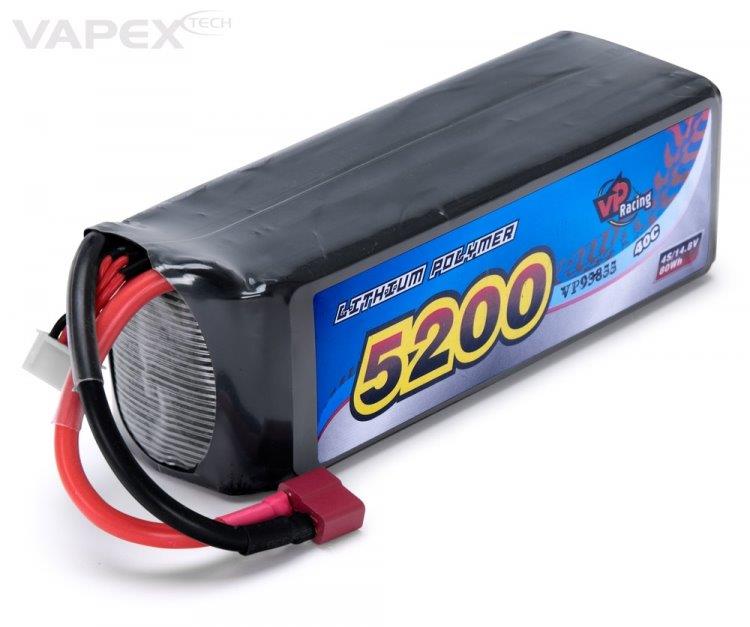 VAPEX Li-Po Batteri 4S 14.8V 5200mAh 40C T-kontakt