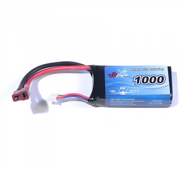 VAPEX Li-Po Batteri 3S 11.1V 1000mAh 25C T-Kontakt - 2