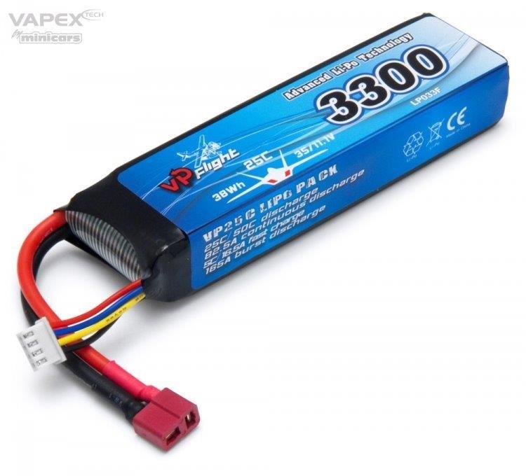 VAPEX Li-Po Batteri 3S 11.1V 3300mAh 25C T-Kontakt
