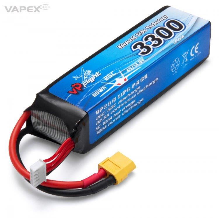 VAPEX Li-Po Batteri 4S 14.8V 3300mAh 25C XT60-Kontakt