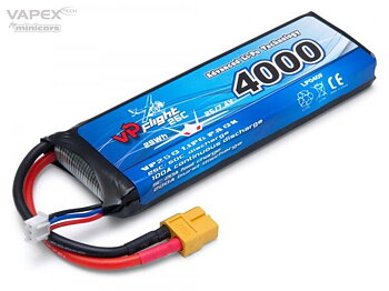 Vapex Li-Po Batteri 2S 7.4V 4000mAh 25C XT60-Kontakt