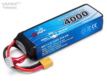 VAPEX Li-Po Batteri 4S 14.8V 4000mAh 25C XT60-Kontakt