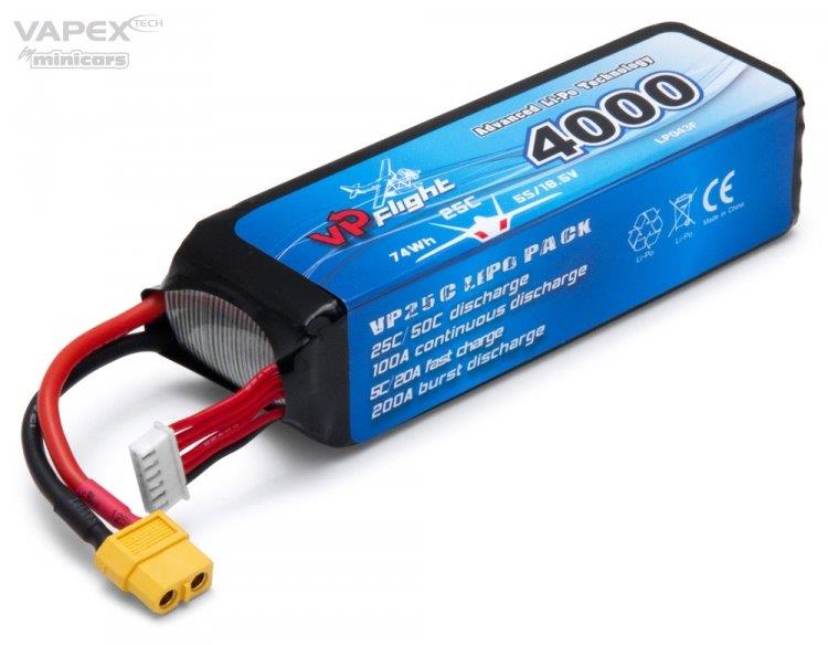 Vapex 5S 18.5V 4000mAh 25C XT60-Kontakt