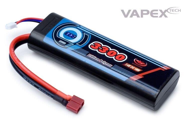 Vapex Li-Po Batteri 2S 7.4V 3300mAh 30C T-kontakt - 2