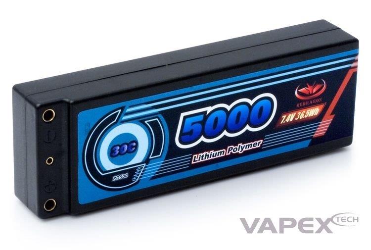 VAPEX LiPo 2S 7.4V 5000mAh 30C Hard T-kontakt