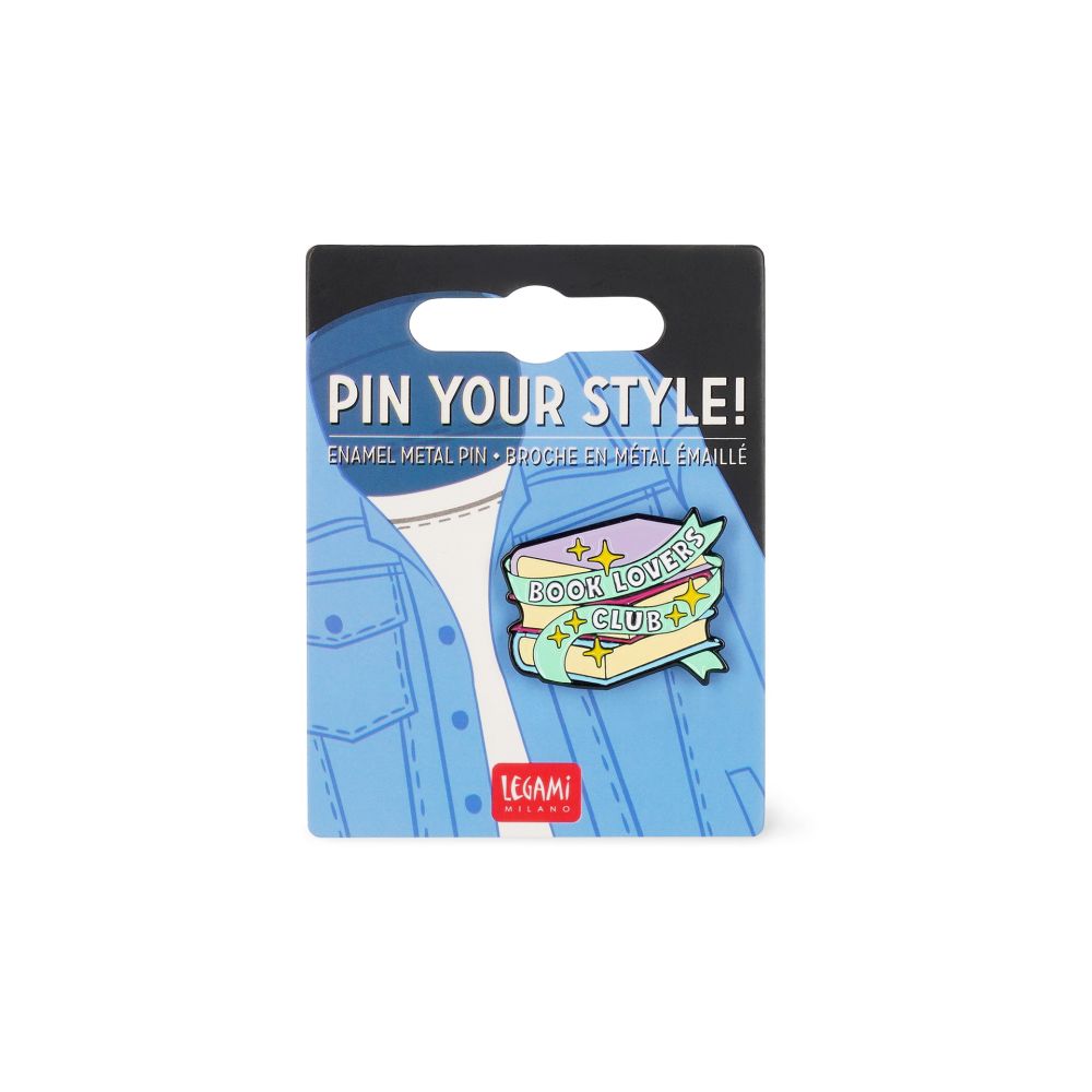 Pin your style! Enamel metal pin (knappenål), Book Lover