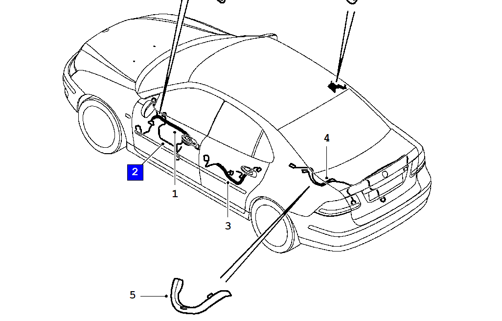  Wiring harness entrance lighting door lock 9-3 06-11