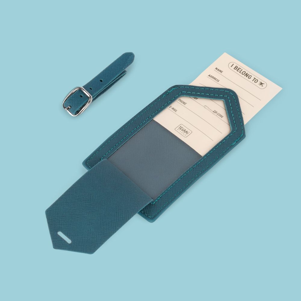 Adresslapp för resväska - Petrol blue - 5