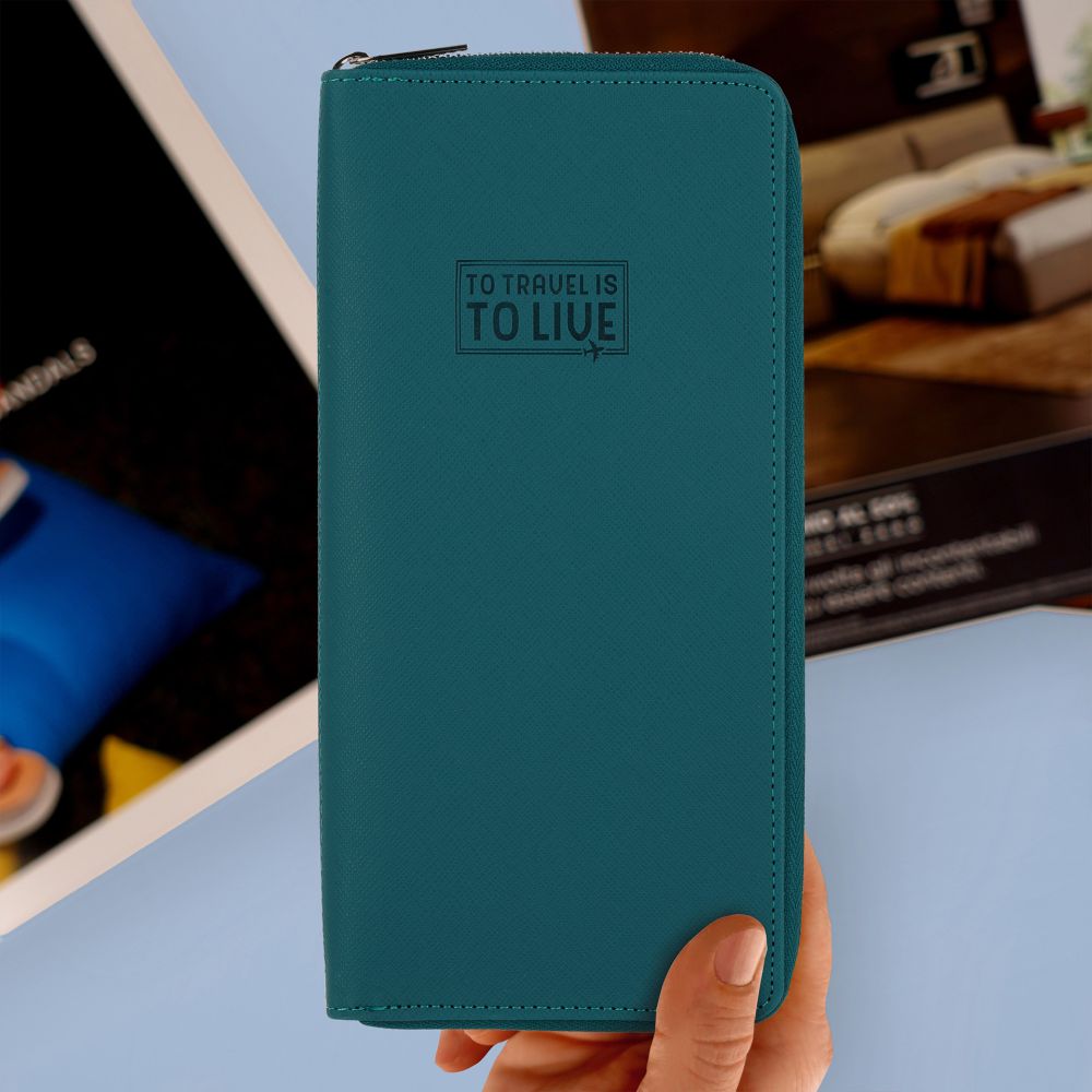 Fodral för resedokument och kreditkort,  Petrol Blue - 7