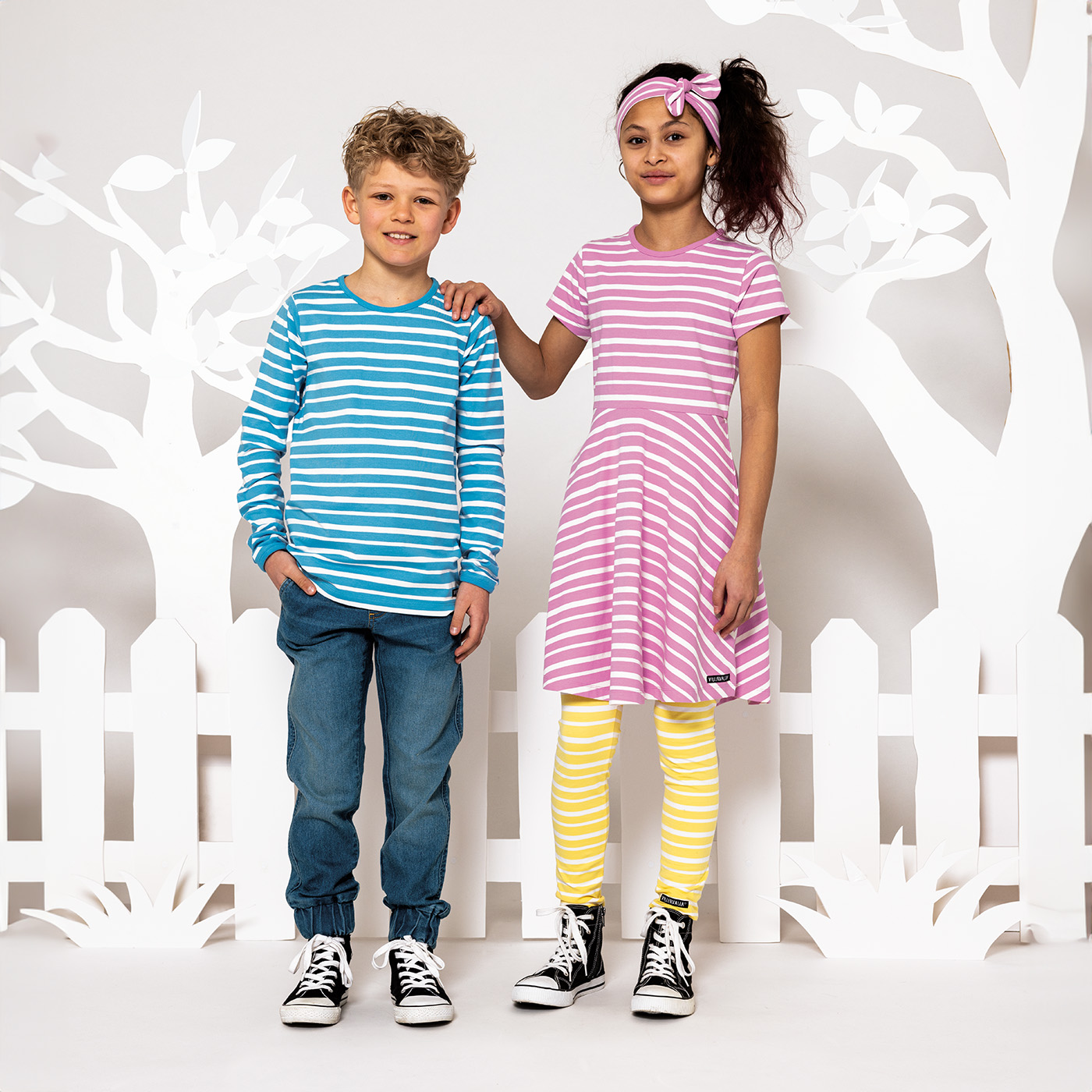 headband with knot STRIPES FLAMINGO - 2