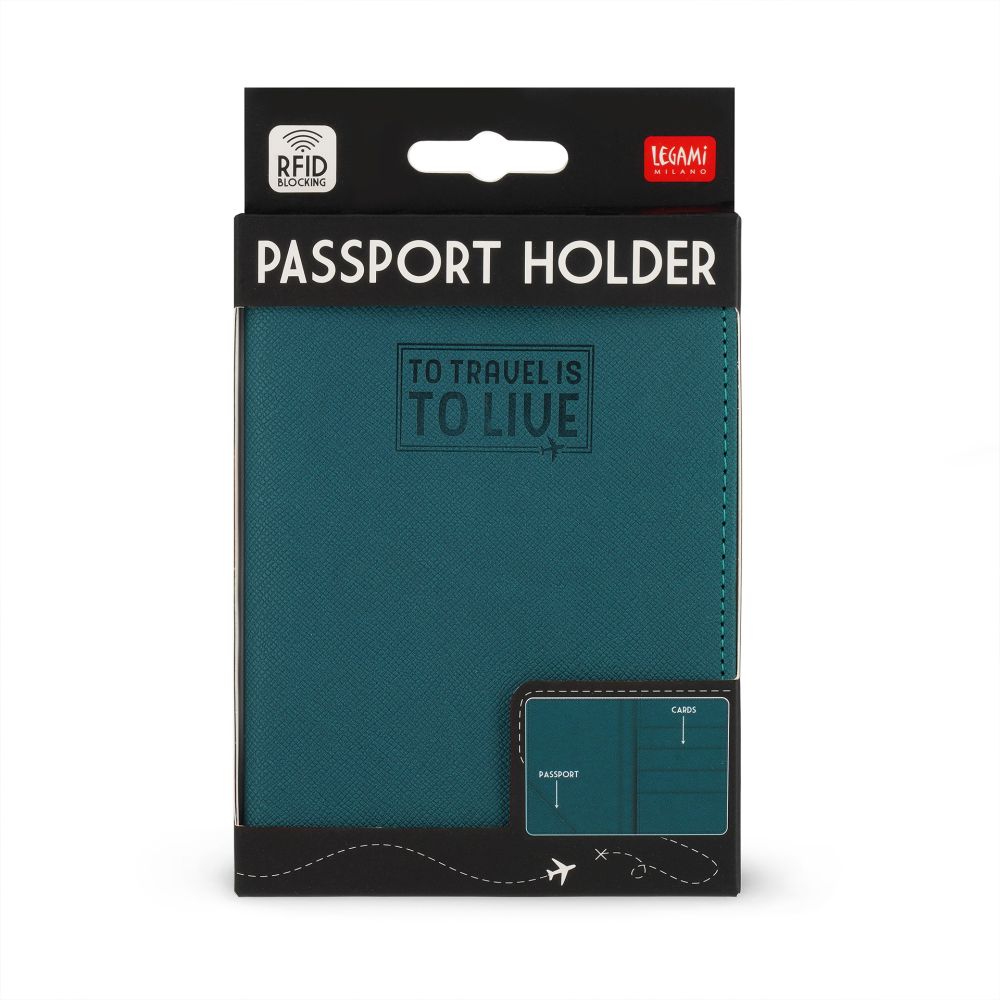 Etui til pas og kreditkort, petrol blue - 3