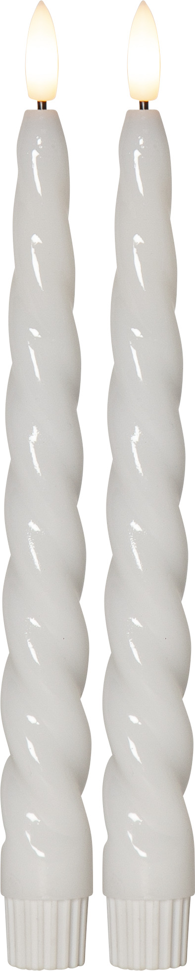 2 st antikljus shine vit blankt vax. LED-ljus  25 cm. Batteriljus timer - 6