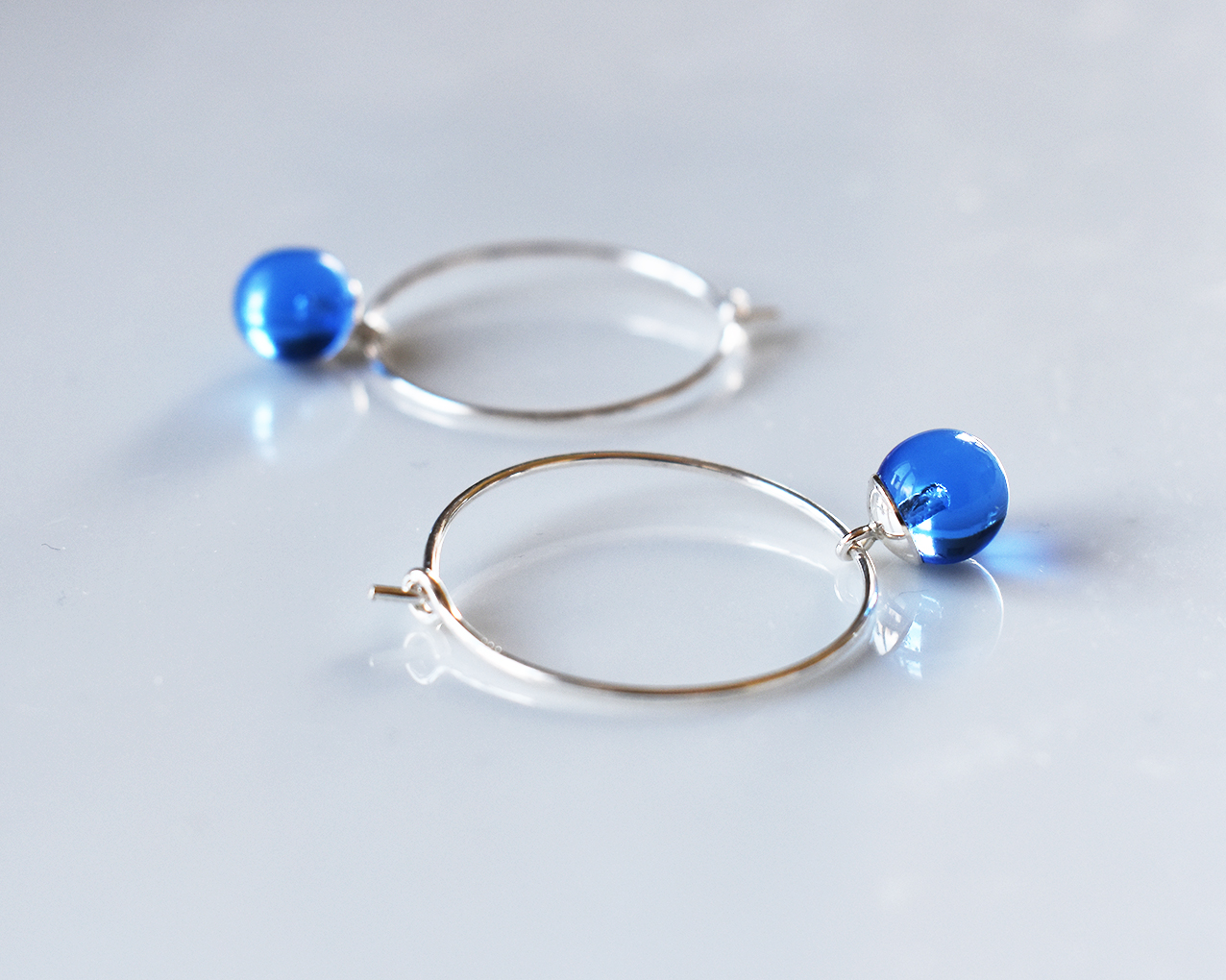 SVALÖ SKY - blue earrings 25 mm - 2
