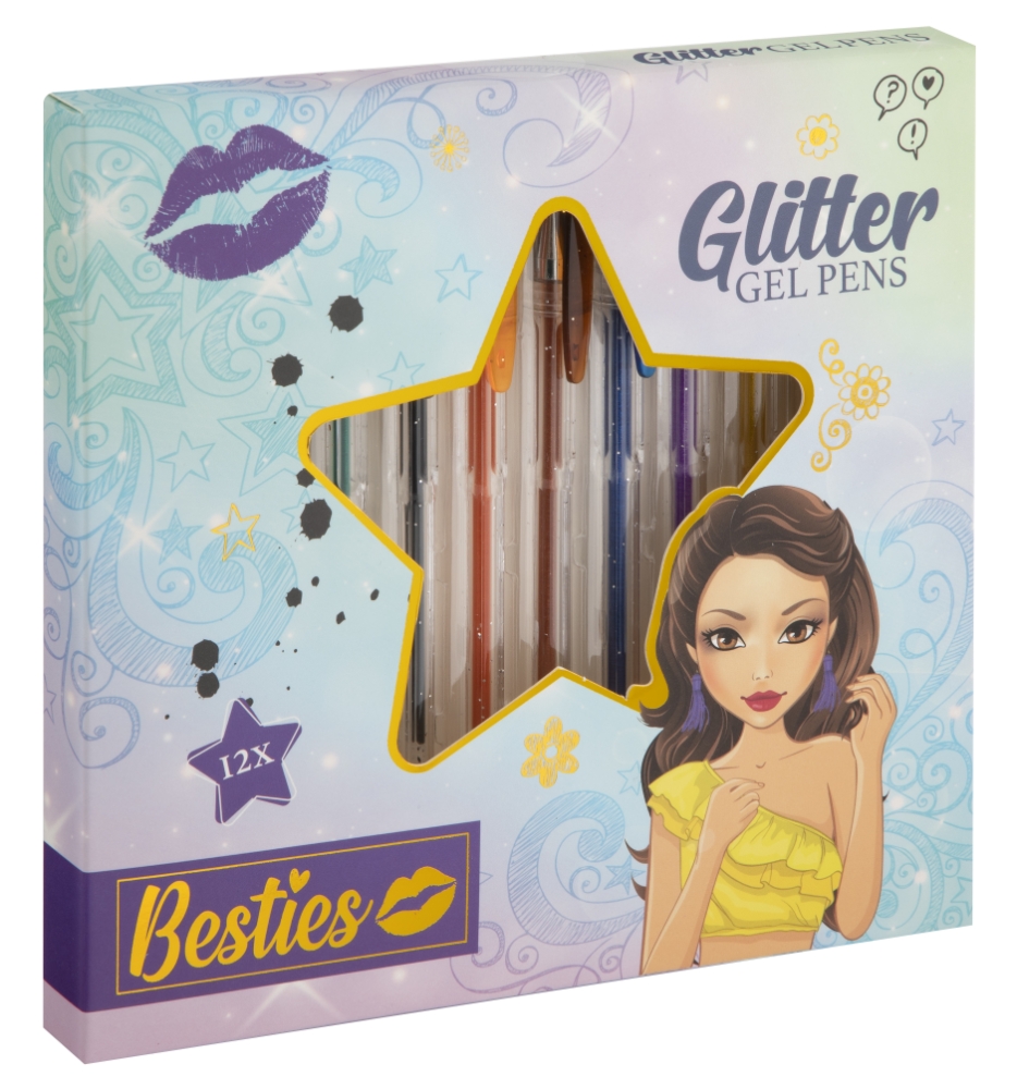 Gel-pennor med glitter Besties