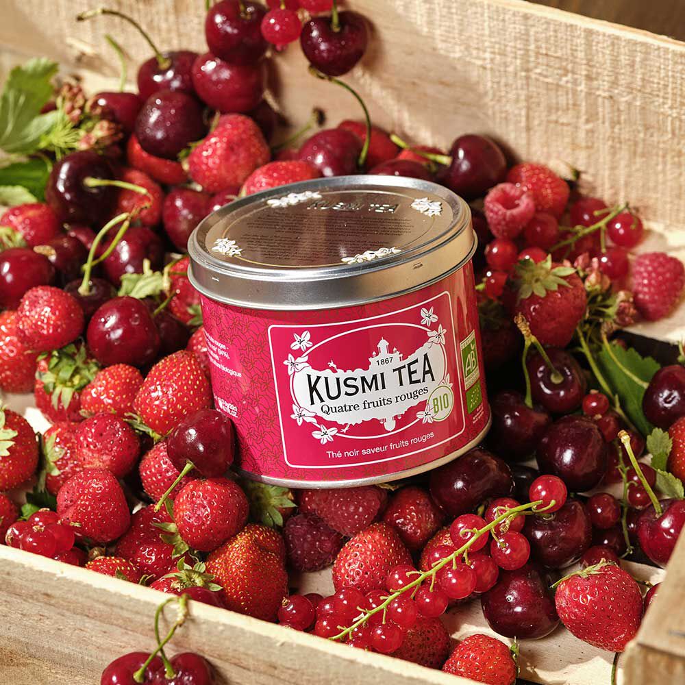 Kusmi Four Red Fruits Ekologisk - Plåtburk 100 gram  - 4